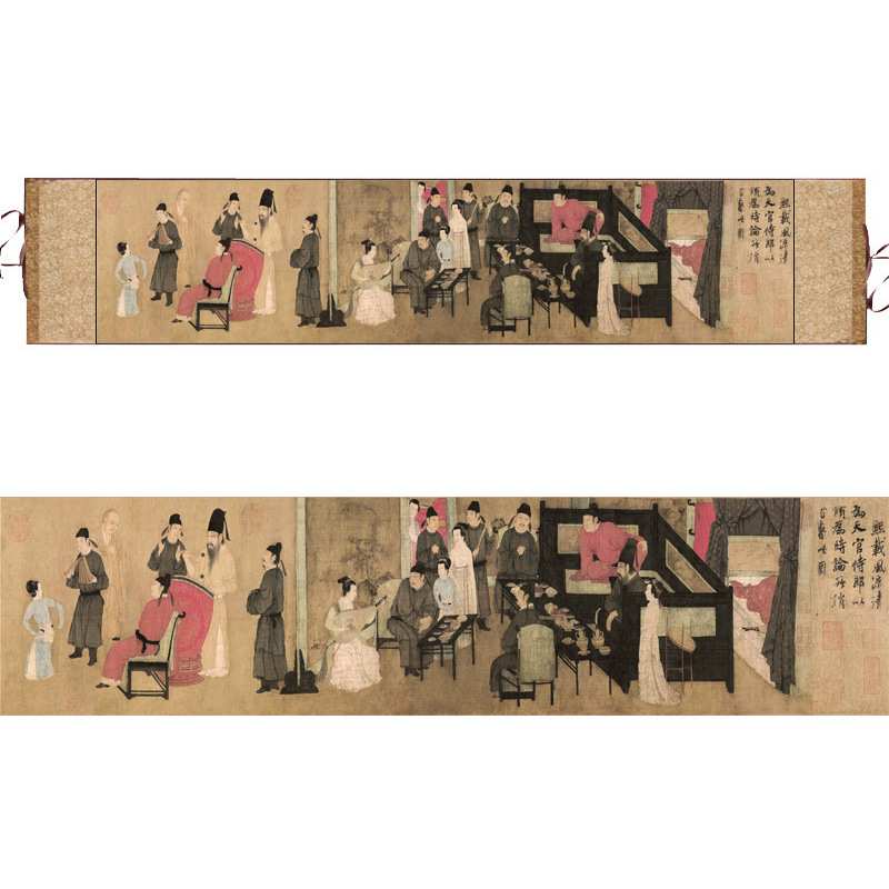 WBZ7十大传世名画局部图丝绸画卷轴画绢画宣纸画仿古画国画水墨画