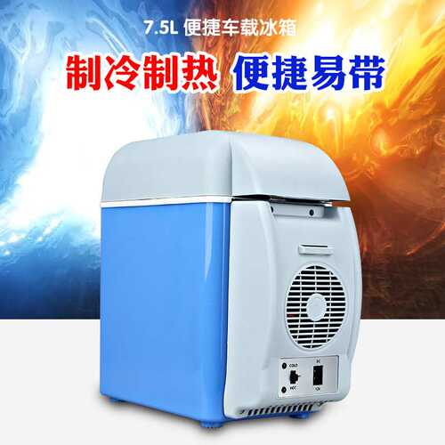 夏季冷藏保鲜便携迷你冰箱12V-220V车载户外寝室家用7.5L 代发