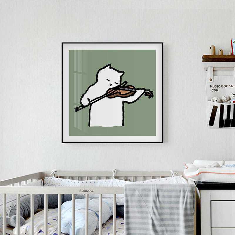 弹吉他的猫咪 音乐爱好喵装饰画 日式和风宠物店有框画儿童房挂画,3C数码配件,摄像机配件,淘宝优惠券,粉丝福利购,淘宝优惠卷