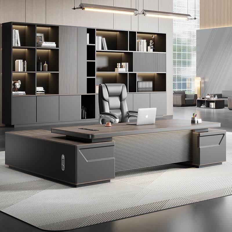 老板桌办公桌椅组合轻奢高级感董事长烤漆大班台女士经理简约现代