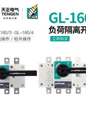 TENGEN天正电气 GL-160A负荷隔离开关3P 4P闸刀380V柜内柜外操作