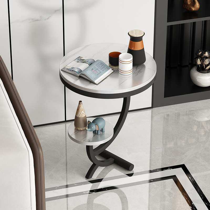 北欧大理石后现代角几圆形岩板床头柜简约轻奢小茶几客厅沙发边几,3C数码配件,摄像机配件,淘宝优惠券,粉丝福利购,淘宝优惠卷