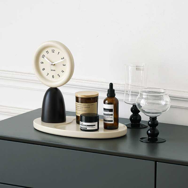 WOZOOM屋准客厅创意时钟玄关托盘收纳摆件电视柜座钟桌面装饰品,3C数码配件,摄像机配件,淘宝优惠券,粉丝福利购,淘宝优惠卷