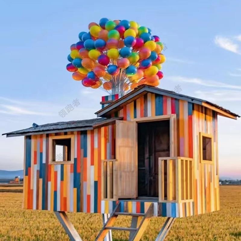 园区特色打造小屋拍照小屋景观小屋网红打卡防腐木气球小屋厂家