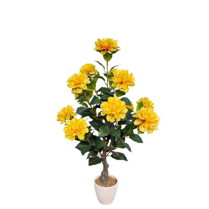 仿真花芙蓉菊盆栽客厅装饰假花婚庆摆设绢布花室内外绿植盆景摆件
