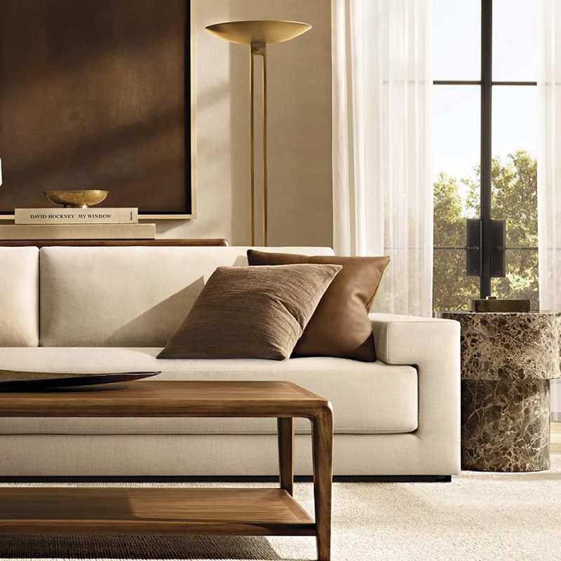 美式RH乡村布艺简约可拆洗直排沙发意式复古设计师民宿沙发侘寂风,3C数码配件,摄像机配件,淘宝优惠券,粉丝福利购,淘宝优惠卷