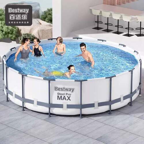 Bestway 圆形成人支架水池户外大型儿童支架免充气可折叠泳池