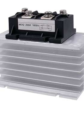 Baomain 桥整流器 MDQ-200A 200A 1600V 二极管模块 带散热器铝