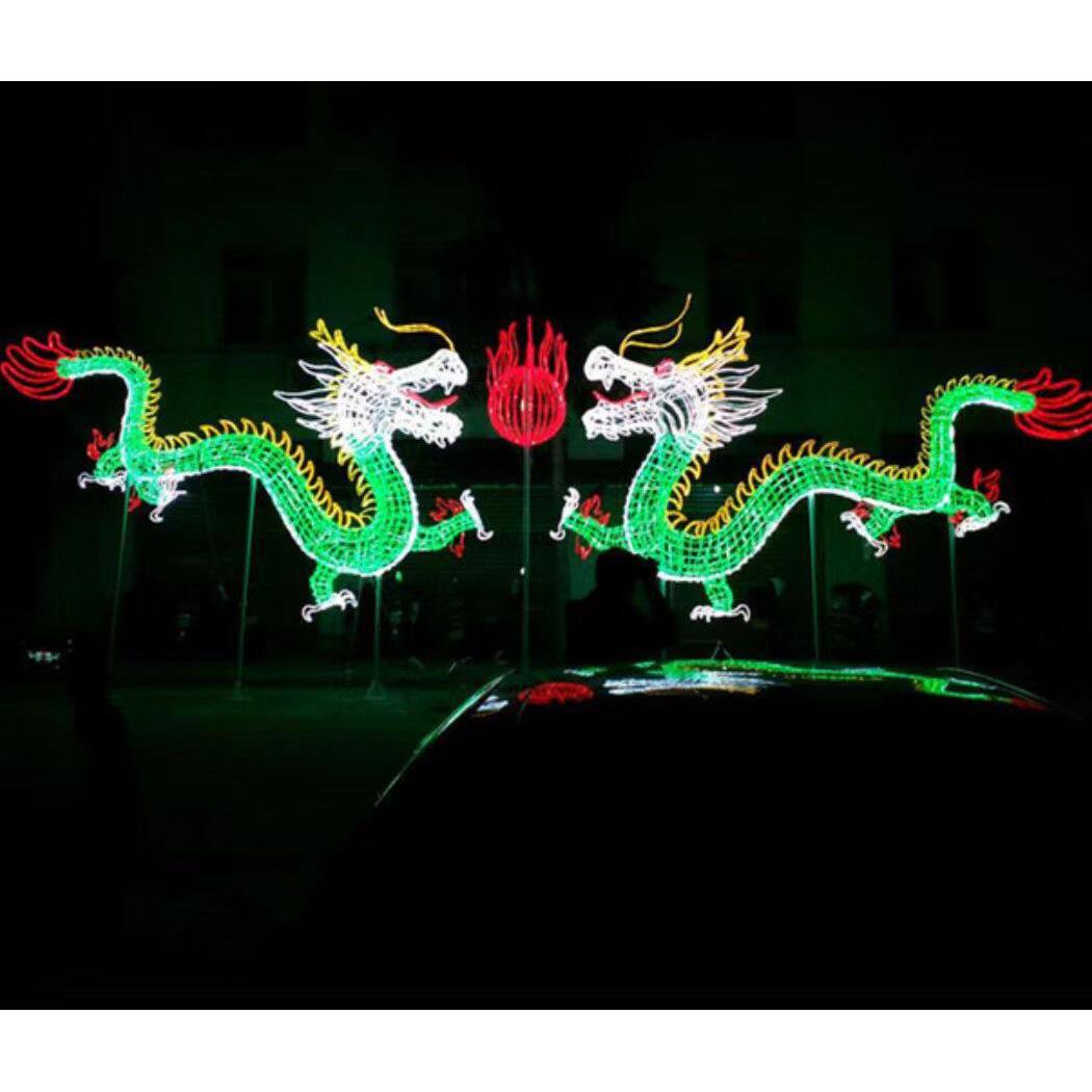 LED滴胶12生肖龙造型灯 文旅夜游户外景观装饰图案灯动物龙造型灯