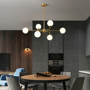 新款 店魔豆灯具 北欧全铜客厅吊灯创意轻奢网红简约现代餐厅灯服装