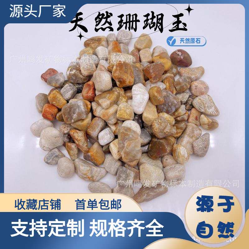 厂货天然珊瑚玉打磨石  矿标宝石摆件扩香石淘沙淘矿随型石头