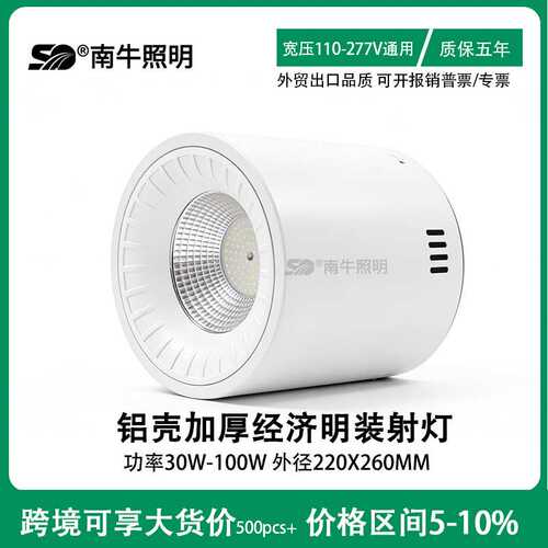 led候车大厅80瓦筒灯吊装 8米15米层高 SMD贴片50w 100w 60度明装