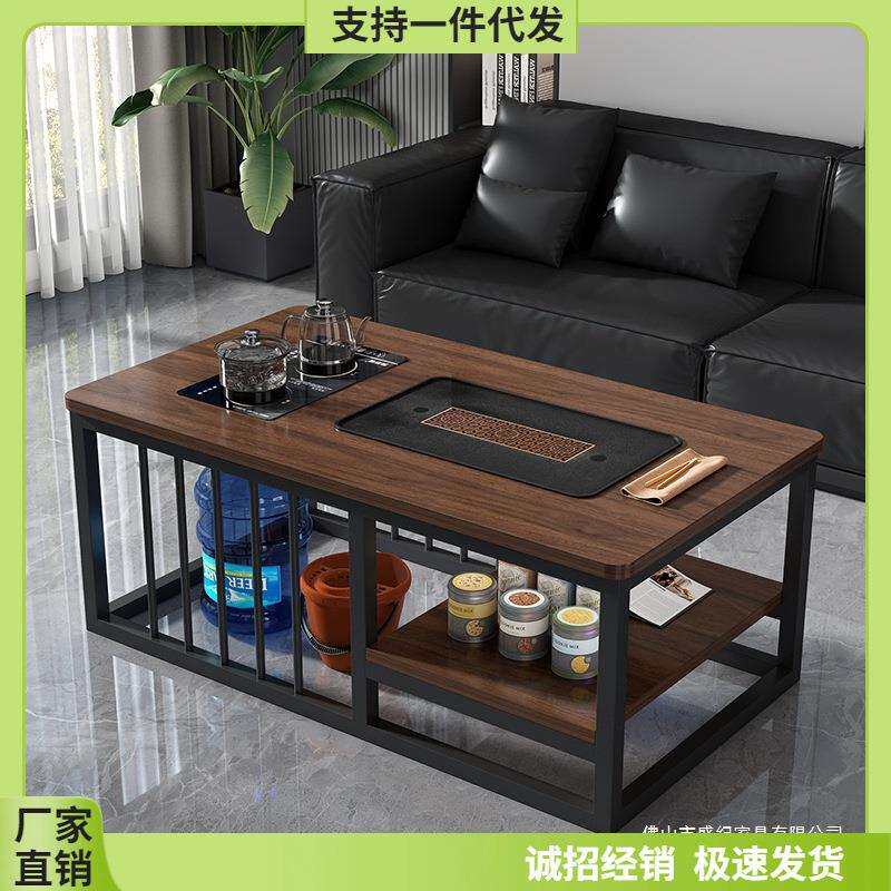 茶几客厅家用简约现代办公室功夫茶台烧水壶茶具一体简易泡茶桌子