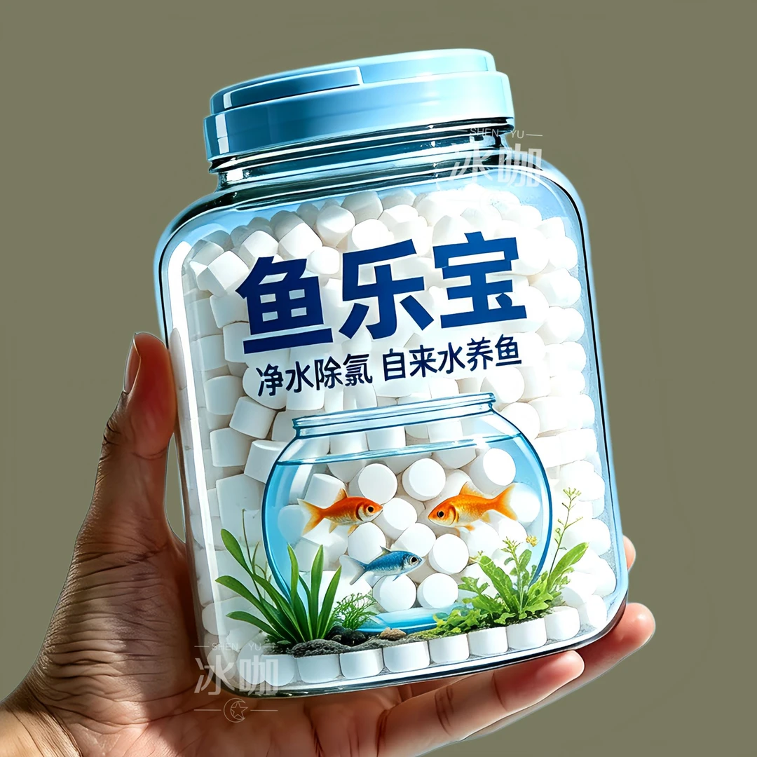 鱼乐宝除氯气鱼缸净水剂水族水质稳定片剂自来水免晒水鱼缸净水剂