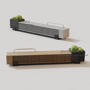 新中式简约实木长条凳工程景观凳架空层沙发凳庭院单元入户休闲凳