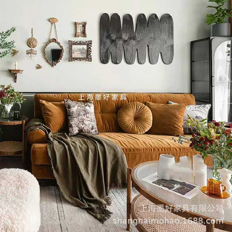 美式轻奢风简约绿色拉扣褶皱沙发法式复古小户型客厅丝绒布艺沙发,3C数码配件,摄像机配件,淘宝优惠券,粉丝福利购,淘宝优惠卷