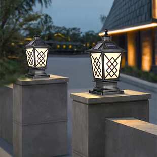 太阳能庭院柱头灯户外防水室外别墅花园围墙欧式院子大门口立柱灯