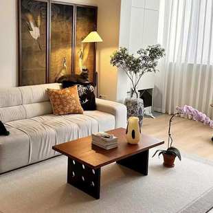 北欧风实木茶几中古边几现代简约客厅家用侘寂风网红高级小户型