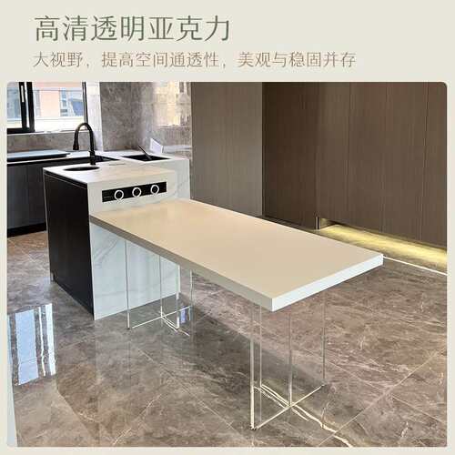 岩亚克实木板小户餐桌现代原木饭桌古原家用简约悬浮小户型户型亚