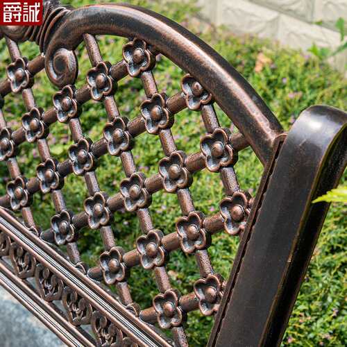 户外公园椅铸铝长椅花园庭院休息座椅长条椅子室外休闲铝合金长凳