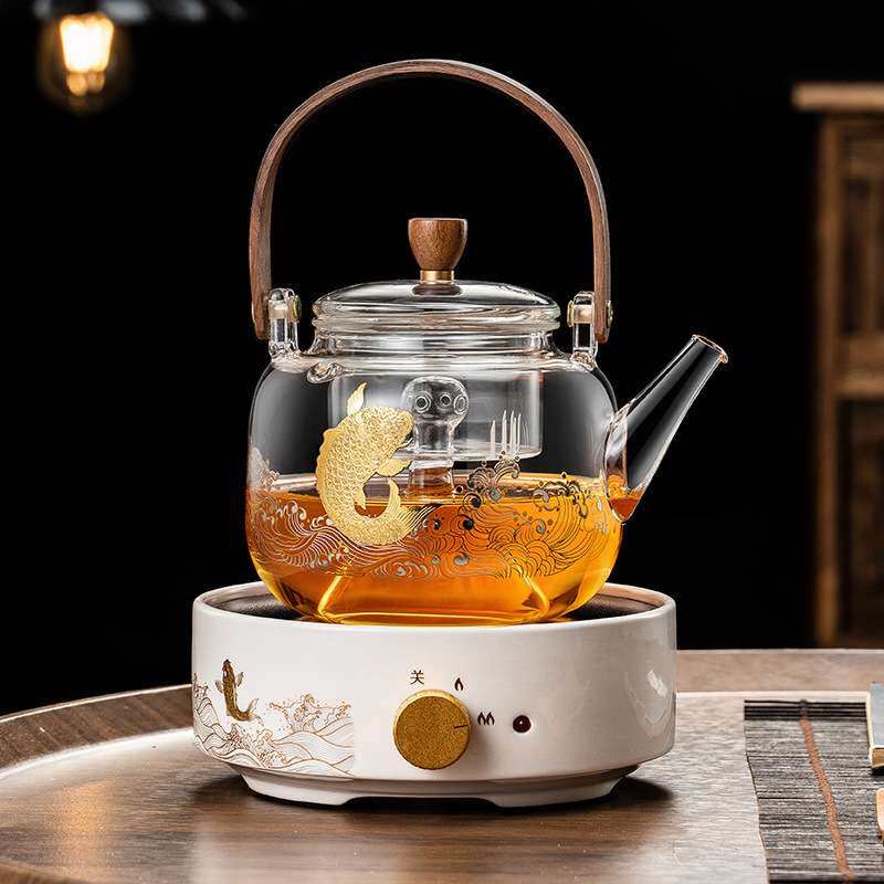 玻璃煮茶壶电陶炉煮茶器泡茶烧水壶茶具白茶家用全自动蒸汽煮茶炉