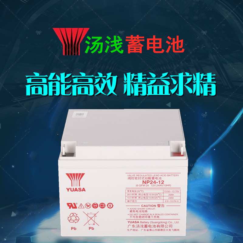 YUASA汤浅工厂直销 免维护UPS电池 UPS电源NP24-12 12V24AH蓄电池