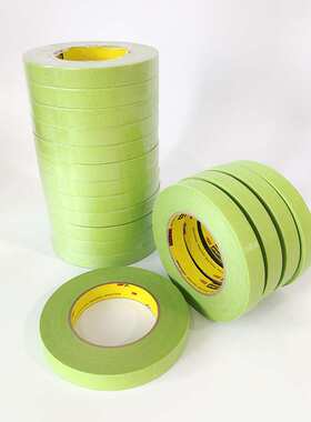 3M233+耐高温胶带 汽车钣金喷漆美纹纸和纸胶带18mm/50m 无痕绿色