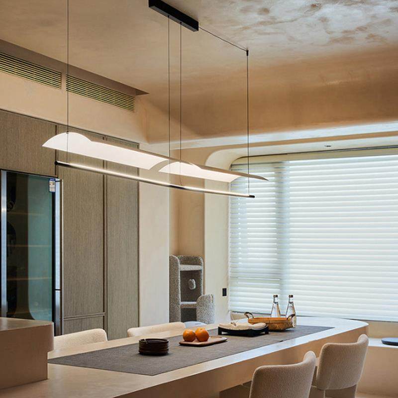 前台吧台办公室长条灯具新款设计师餐厅极简创意吧台书房瓦片吊灯