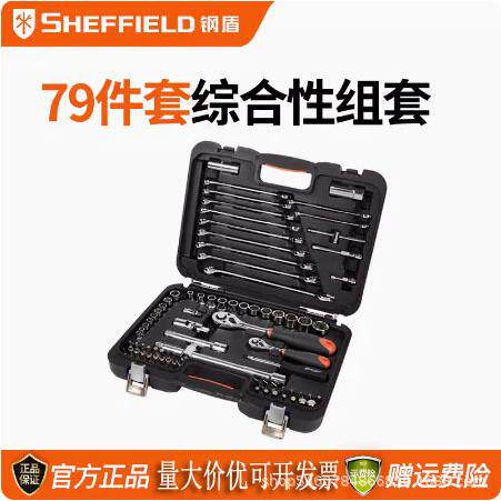 钢盾79件套综合性组套机修工具套装扳手棘轮旋具套筒手动S010079