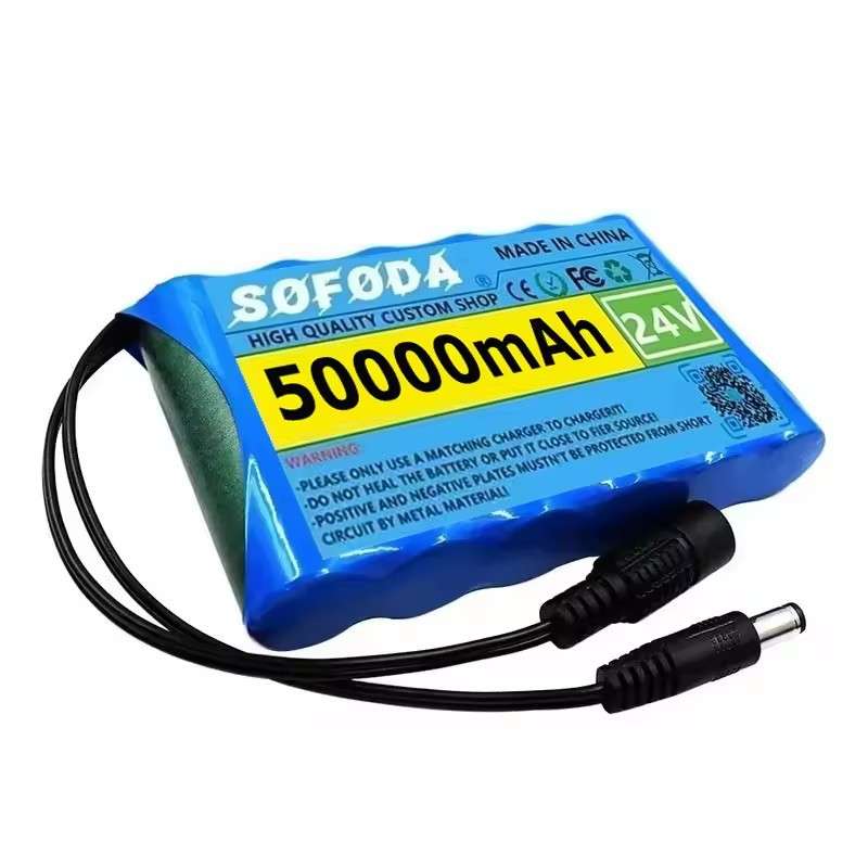 6S1P 24V 50000mAh便携式可充电锂离子电池组带bms保护25.2V充电