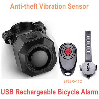 USB Rechargeable 110dB Bicycle Anti-theft Vibration Alarm