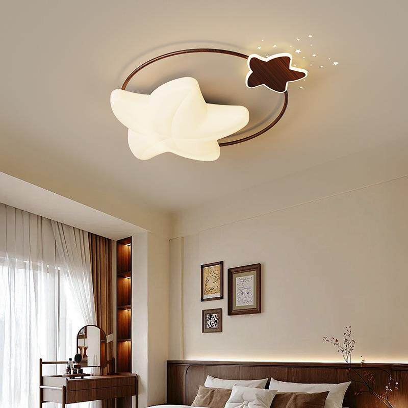 中古风护眼灯卧室儿童房吸顶灯女孩男孩云朵灯创意星星公主房间灯