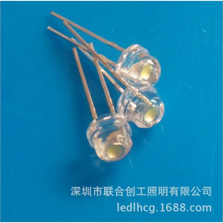 F5低光衰草帽白灯LED低衰草帽白光灯珠5MM草帽灯珠发光二极管
