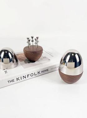 欧创意蛋糕水果签不锈钢ins风轻奢水果叉鸡尾酒签