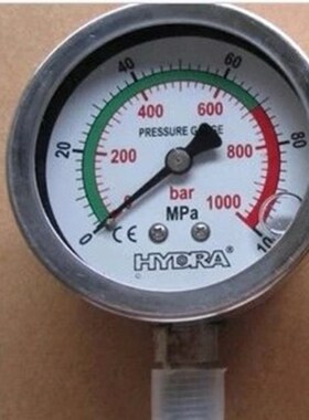 YN60电动泵手动高压耐震压力表100mpa全不锈钢防震防腐压力表东亚