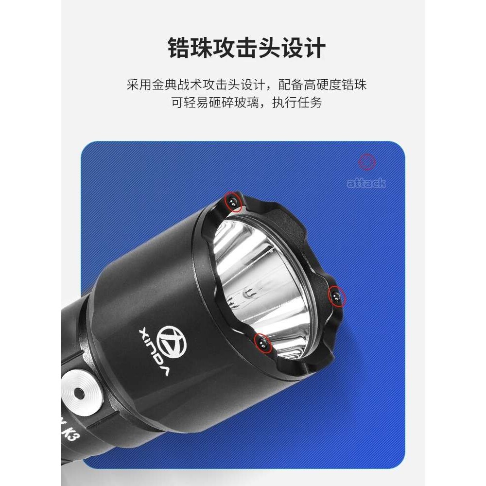 超亮强光led手电筒户外远射家用变焦超长续航便携大功率多功能