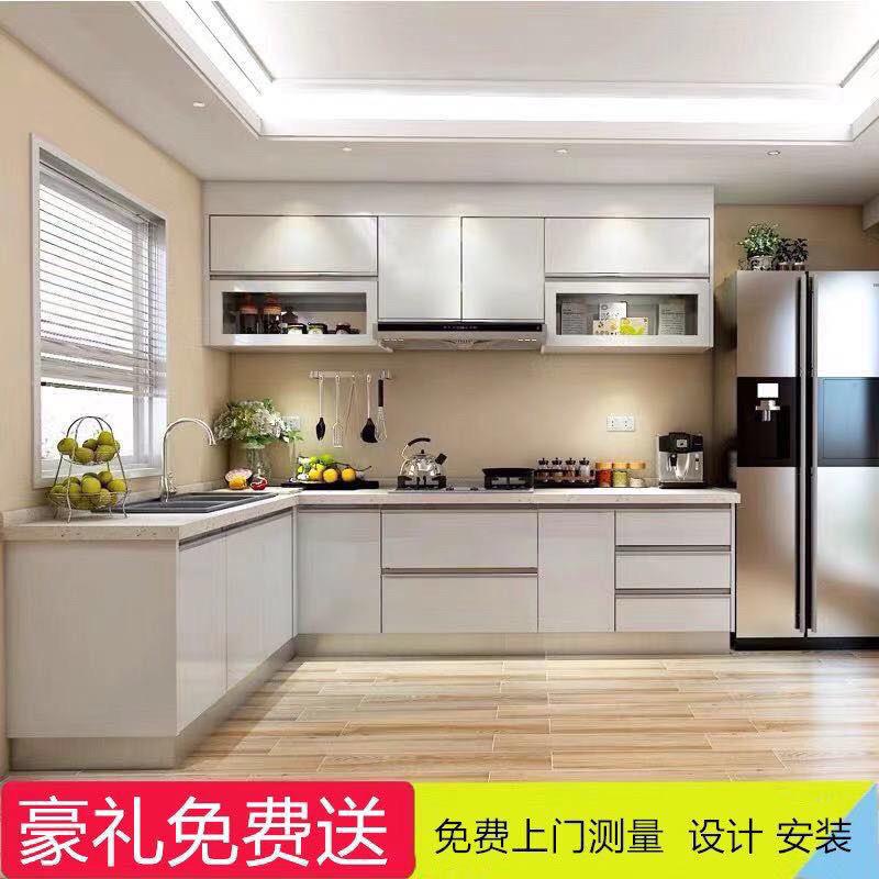 深圳惠州东莞整体橱柜灶台柜不锈钢橱柜石英石台面