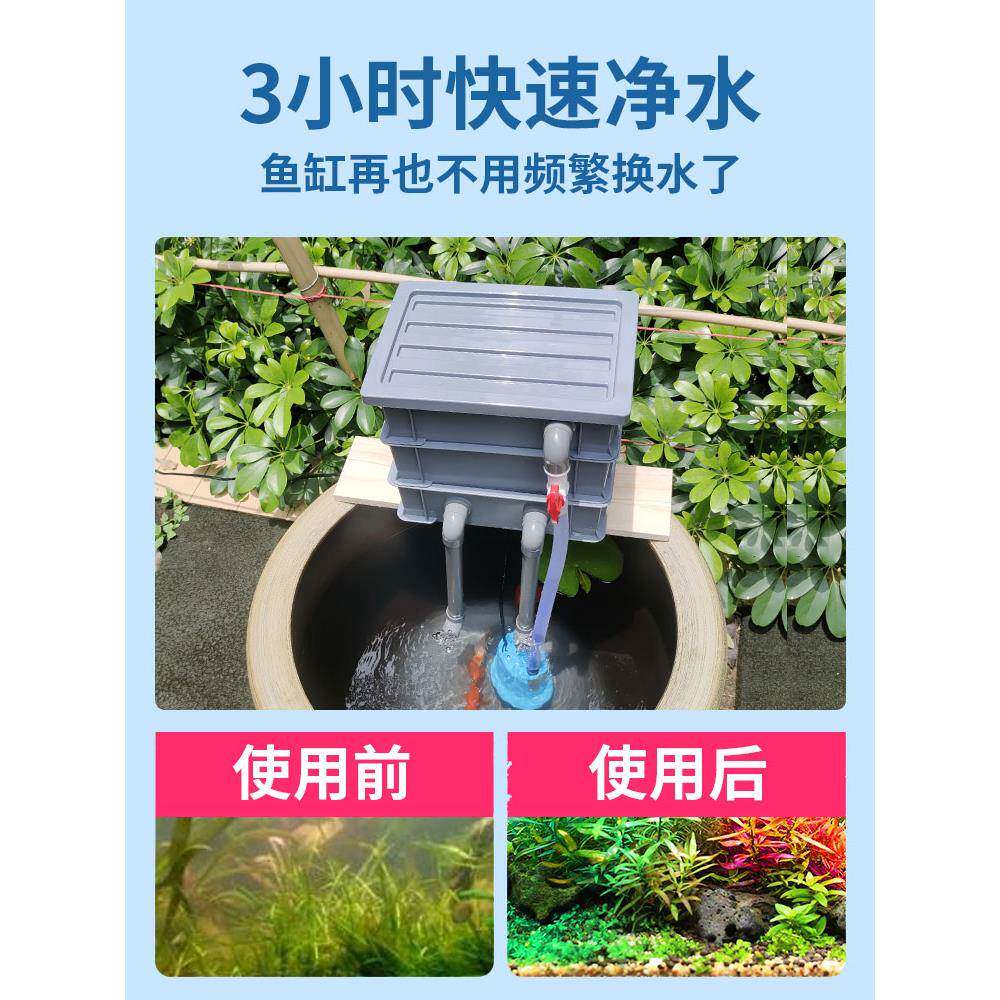 鱼缸过滤器净水循环三合一系统配件大全滴流盒周转箱箱户外龟上滤