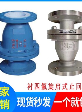 H44F46-16C/P耐腐蚀耐酸碱衬四氟铸钢 不锈钢304旋启式法兰止回阀