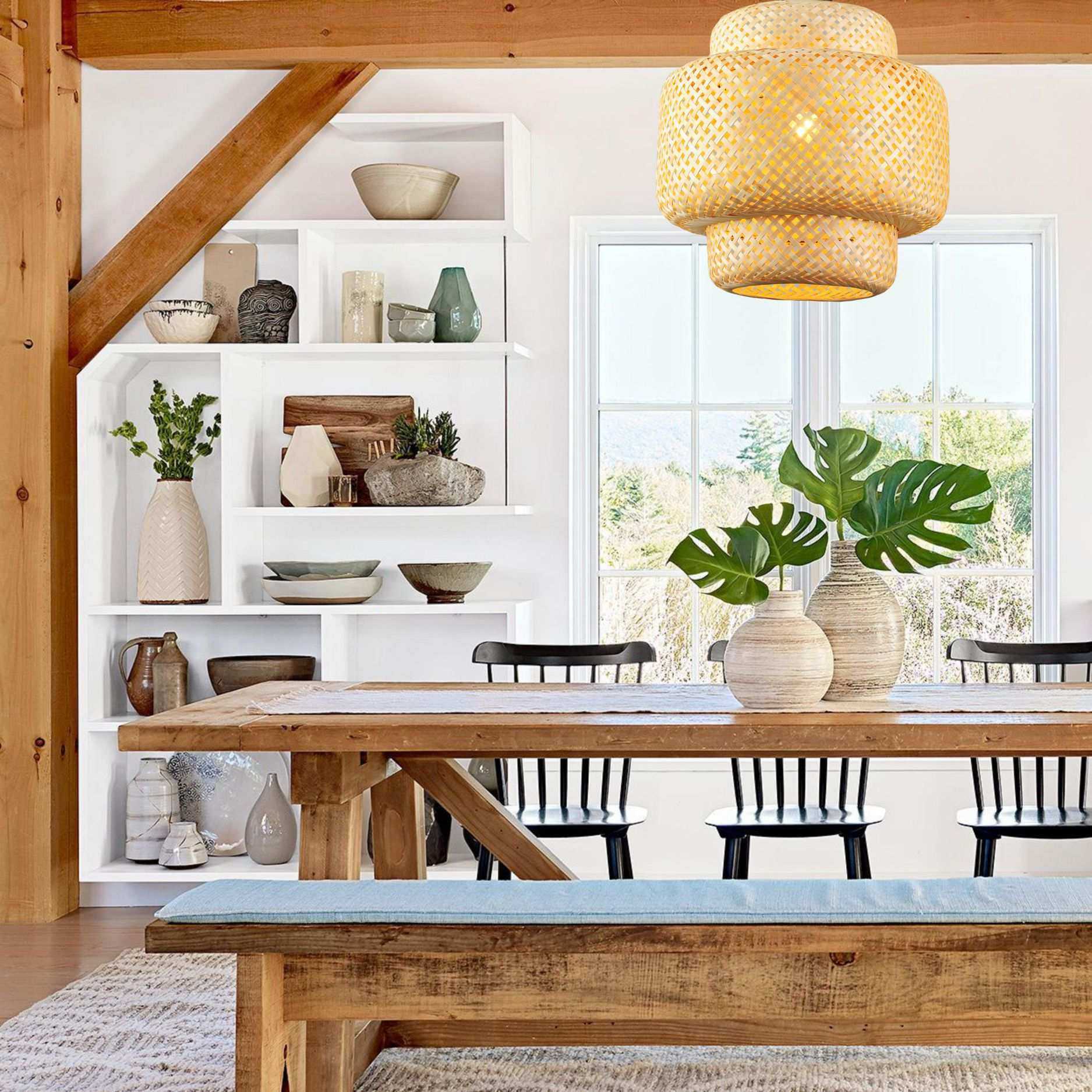 新中式个性创意竹编织吊灯酒店民宿餐厅咖啡店藤艺编织灯具照明,3C数码配件,摄像机配件,淘宝优惠券,粉丝福利购,淘宝优惠卷