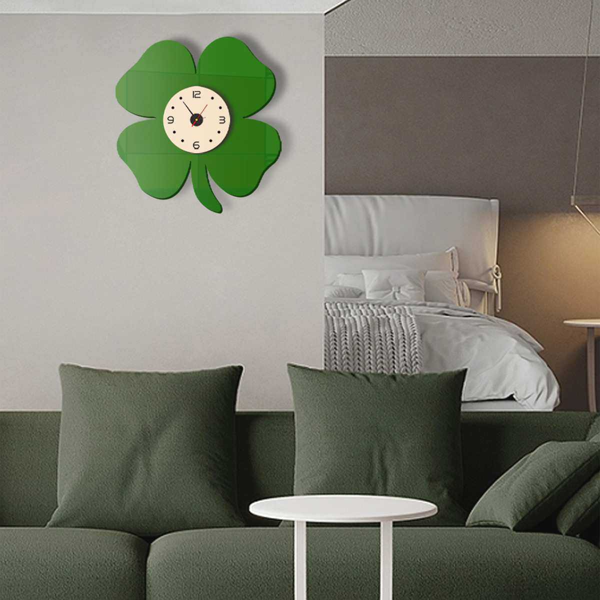 热销简约四叶草挂钟亚克力墙面静音时钟家居装饰客厅北欧挂钟,3C数码配件,摄像机配件,淘宝优惠券,粉丝福利购,淘宝优惠卷