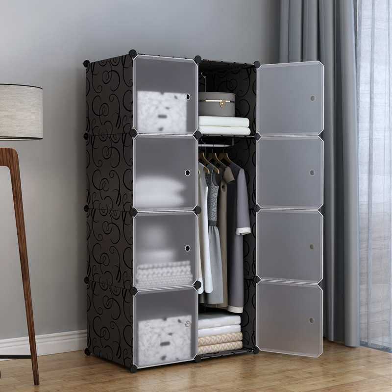 简易衣柜布组装经济型租房塑料成人实木布艺家用储物衣橱收纳锦标