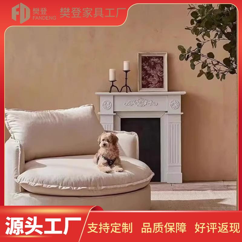 恰谈侘寂风坐卧两用小贵妃榻民宿做旧亚麻阳台休闲可拆洗单人沙发