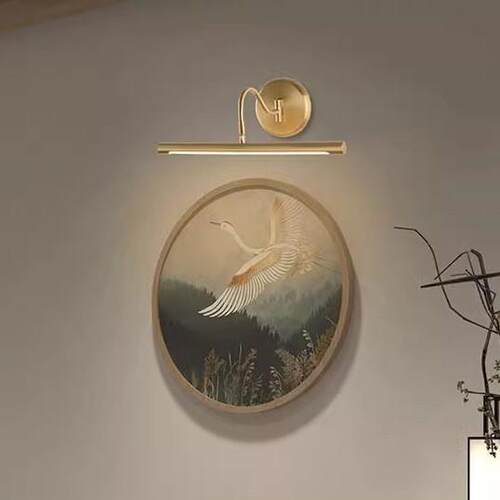 全铜轻奢复古照画壁灯免打孔化妆灯卧室装饰画壁灯镜柜专用补光灯