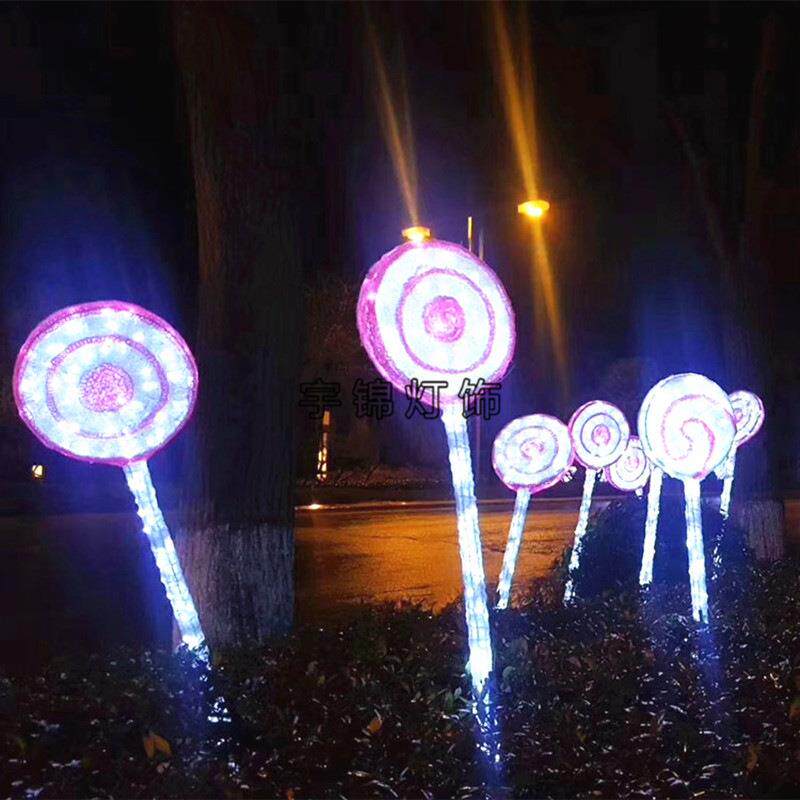 源头工厂制作棒棒糖LED酒杯图案灯 灯展LED冰淇淋造型灯
