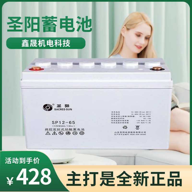 圣阳蓄电池 12V65AH UPS/EPS应急电源储能用 机房基站太阳能 SP12