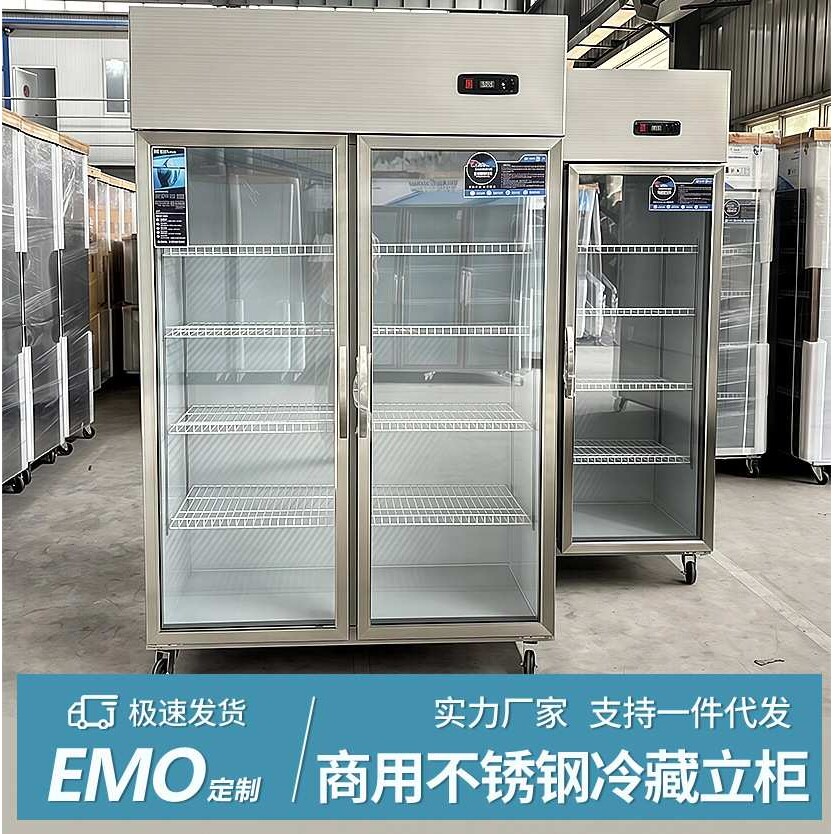 立式冰柜四六门玻璃门展示柜冷藏冷冻柜点菜柜商用立式不锈钢冰柜