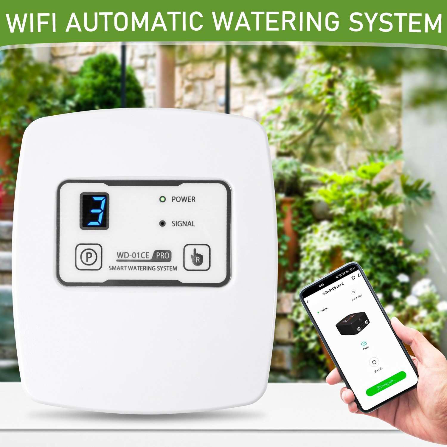 可调滴箭WiFi手机控制浇花器自动定时浇水器阳台盆栽养花滴灌器