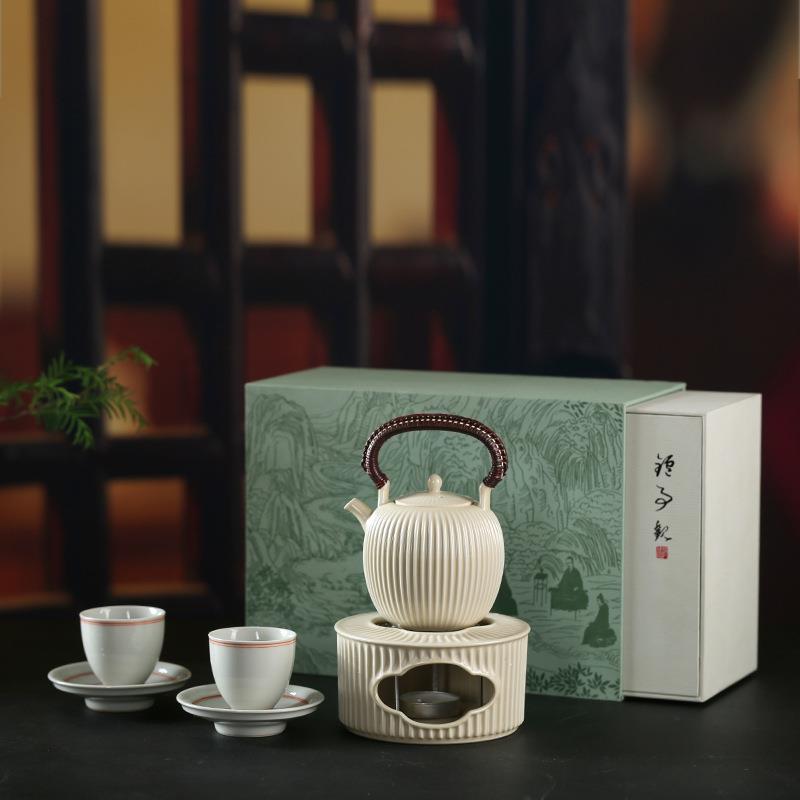 中式围炉煮茶壶提梁壶户外陶瓷煮茶器复古茶室煮茶炉茶具套装送礼