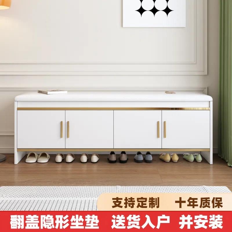 鞋柜换鞋凳可坐鞋凳翻门轻奢多功能阳台柜储物收纳柜休息凳